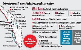 Southern railway's present network extends over a large area of india's southern peninsula, covering the states of tamilnadu, kerala, pondicherry and a small portion of andhra pradesh. Study Finds Semi High Speed Rail Line Feasible The Hindu