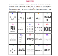 We also have a selection of puzzles for your kids. 60 Printable Plexers Plexers Are Picture Puzzles Of Words And Phrases Maths Puzzles Word Puzzles Brain Teasers Free Middle School Math