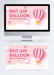 hot air balloon pink cute cartoon