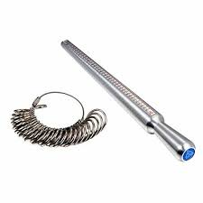 Metal Ring Stick Measure Tool Mandrel Stainless Steel Gauge Scale Chart Jewelry