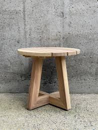 Round Outdoor Teak Table Side Table