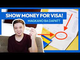 show money for visa application