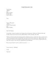 Template Of Letter Of Resignation Letter For Resignation Sample