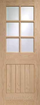 6 Light Internal Oak Door Bevelled Glass