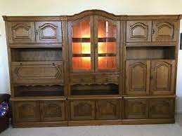 german shrunk oak cabinet wall unit w