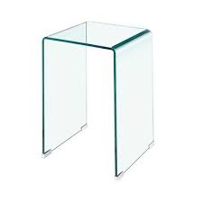 Clear Bent Safety Glass Tall Side Lamp