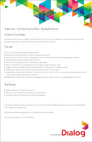 Supervisor Technical Service Desk Dialog Enterprise At