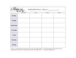 Weekly Meal Planner Template With Snacks Google Search