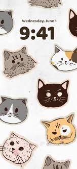 Gray Ilration Cute Cats Phone