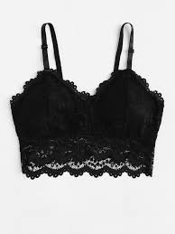 Lace Overlay Bralette Shein Sheinside In 2019 Black Lace