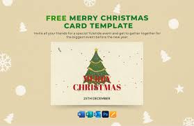 merry christmas card template in word