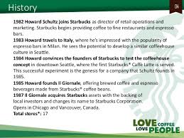 Starbucks and conservation international case study   Best and     A few years ago  Starbucks began to face falling sales in its retail  locations  The reason  Lack of coffee smell  According to CEO Howard  Schultz     