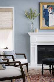 Light Blue Grasscloth Wallpaper Living