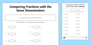 Simple fractions worksheet helps teach your child to reduce fractions to their simplest form and cartoon characters keep learning math fun. Simple Comparisons Compare Fractions Worksheet Fraction Same Denominator V1 K5 Learning Personal Savings Plan 1st Grade Shapes 5th Math 2d 2nd Budget Sheet Pdf Calamityjanetheshow