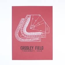 Crosley Field Seating Chart Print Man Cave Cincinnati