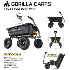 gorilla carts 7 cu ft poly yard dump