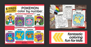 pokemon color by number activities