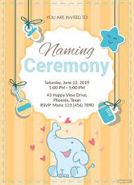 free elegant naming ceremony invitation