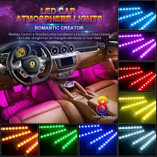 Car Led Strip Light 48 Leds Multicolor Music Car Interior Lights Under Dash Lighting Waterproof Kit Car Charger Included 12v Led Strips Aliexpress