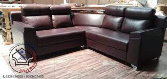 wooden brown lhs l shape sofa sets