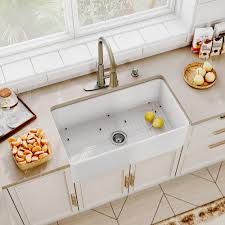 single bowl white fireclay kitchen sink