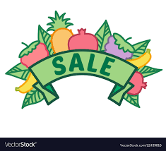 Summer Sale Sign On Ribbon With Fruit Berries And
