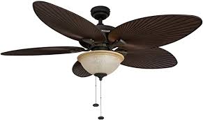 For some people, that's a nice bonus feature, but it's not something about which they as for maintenance, you probably want a fan where you get at least a year's manufacturer warranty. Honeywell Palm Island 52 Inch Tropical Ceiling Fan With Sunset Glass Bowl Light Five Palm Leaf Blades Indoor Outdoor Bronze Amazon Com
