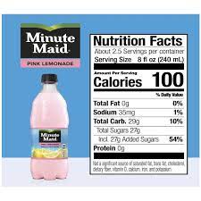 minute maid pink lemonade bottles
