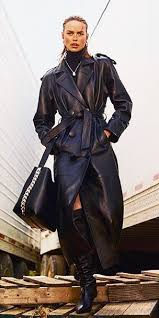 Long Leather Coat Leather Trench Coat