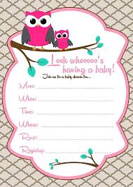 Free Owl By Shower Invitations Printable Baby Invitation