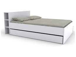 26 têtes de lit avec rangement intégré pour votre chambre. Lit Tete De Lit Rangement Tiroirs Blanc 160 X 200 Cm Eugene