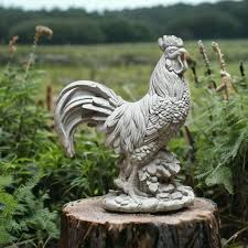 Concrete Rooster Statue Standing