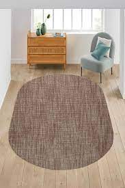 jute hand woven mocha oval shaped rug