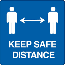 floor pictogram for keep safe distance