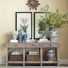 rustic narrow console table with