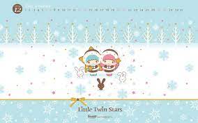 little twin stars wallpaper 2014 十二月桌布台灣官方冬日版 stargazer little twin stars star wallpaper calendar wallpaper