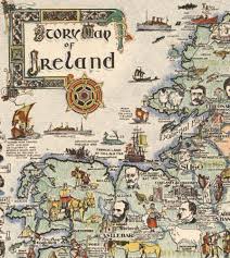Story Map Of Ireland Wall Art Print