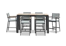 Gardeon myplaza outdoor portable recliner. Charcoal Mornington 7 Piece Outdoor Bar Setting Amart Furniture