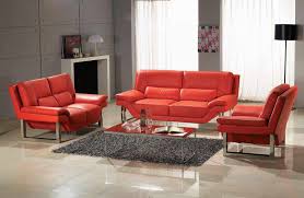 Red Nicole Leather Sofa Set Leather Sofas