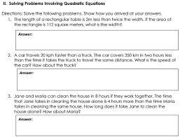 Solving Problems Involving Quadratic