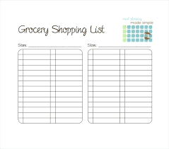 Printable Blank Grocery List With Categories Shopping Template