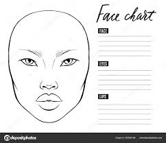 face chart blank makeup artist vector