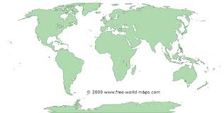 Printable Green Transparent Blank Outline World Map C4