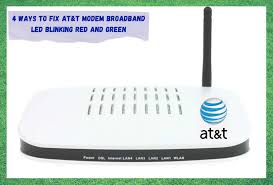 at t modem broadband light blinking red
