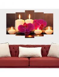 romantic candles flowers wall decor for