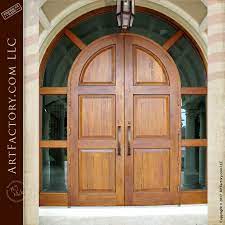 arched 3 panel double doors solid wood