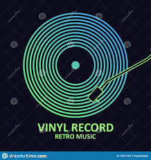 Vinyl Record Music Poster With Vinyl Disc Design For