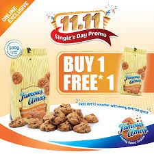famous amos one free one 500g