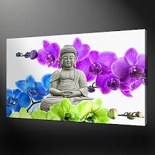 buddha orchids canvas wall art picture