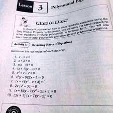 Solved Lesson 3 Polynomial In This